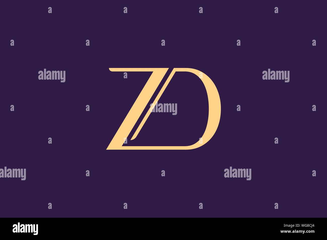 Creative Innovative Initial Letter logo ZD DZ. Minimal luxury Monogram ...