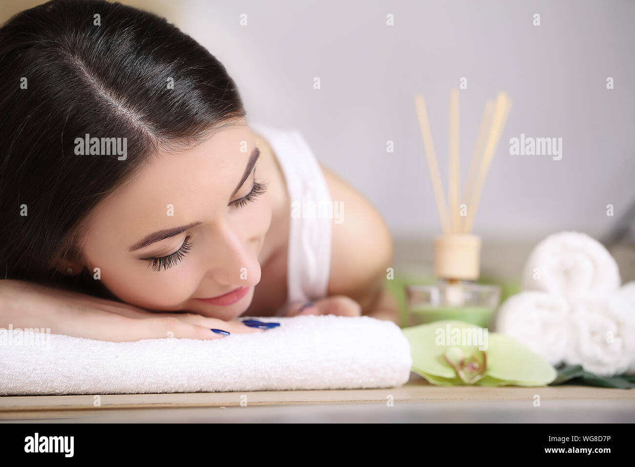 Spa Beautiful Couple Relaxing Together At Spa Centre After A
