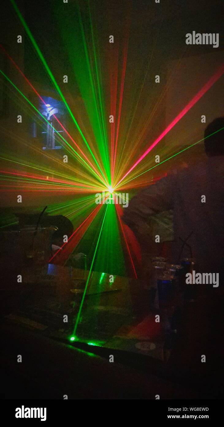 Illuminated Lights At Night Stock Photo Alamy