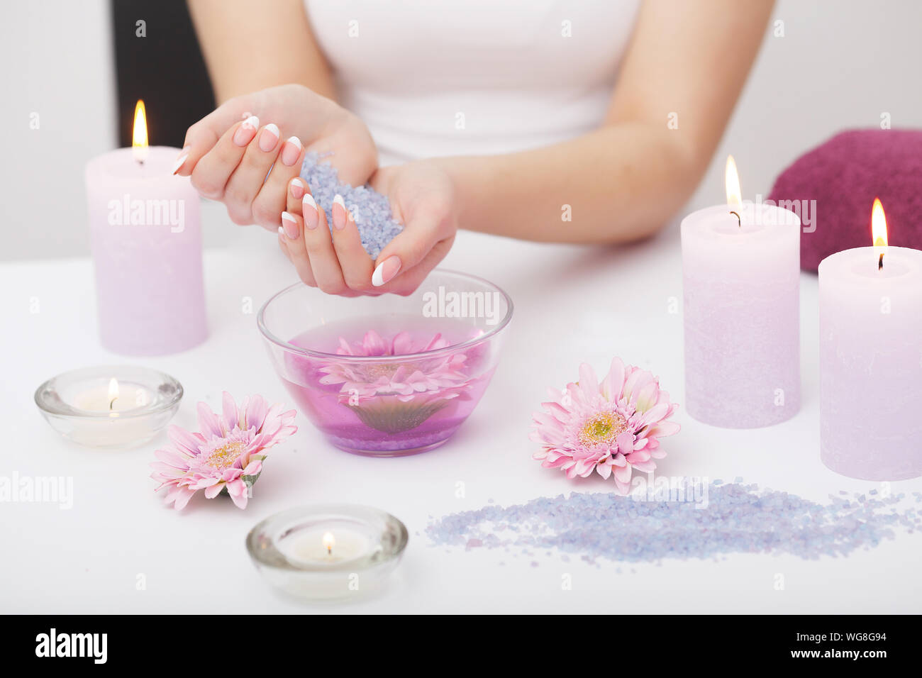 Spa Beauty Salon. Closeup Of Female Hands With Perfect Natural