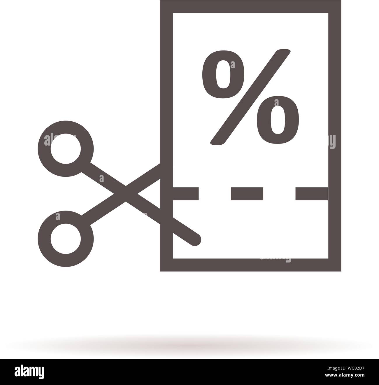 thin line black scissors cuts discounts coupon Stock Vector