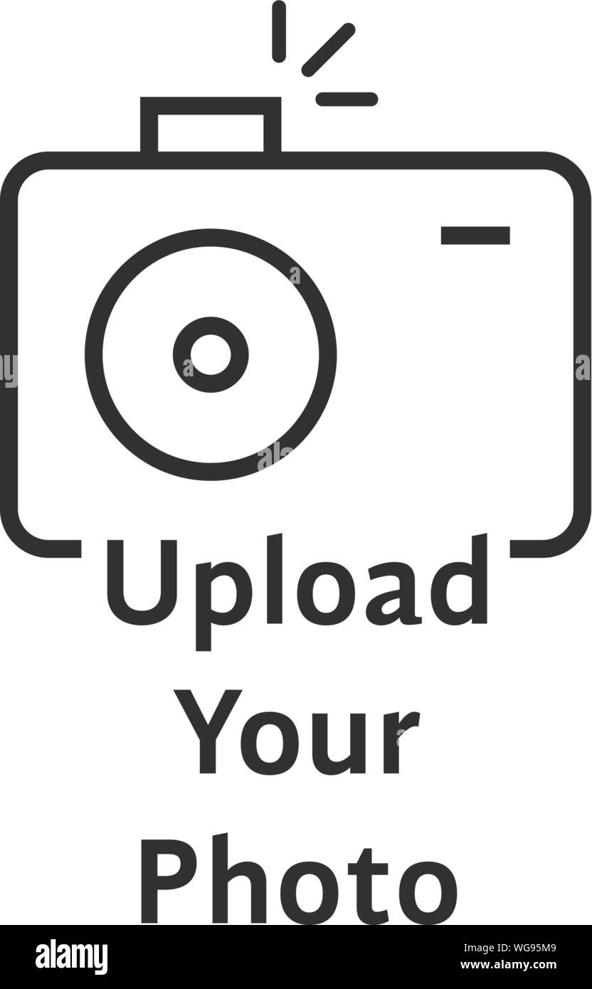thin line black camera logo like upload your photo Stock Vector