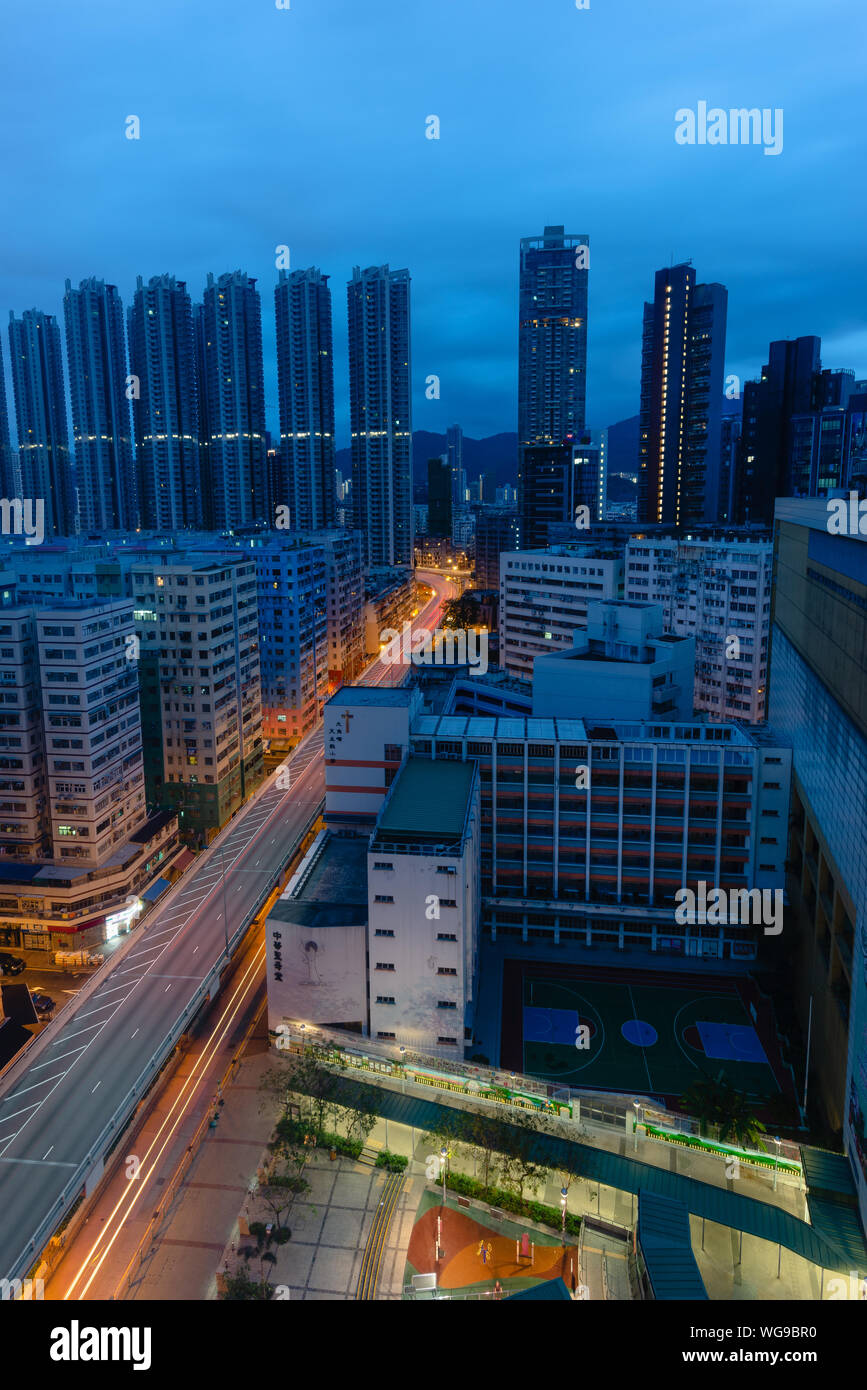 High density housing in Kowloon, Hong Kong Stock Photo