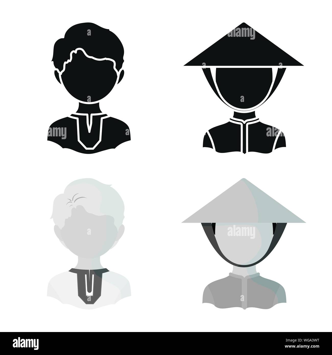 Vector design of imitator and resident symbol. Set of imitator and