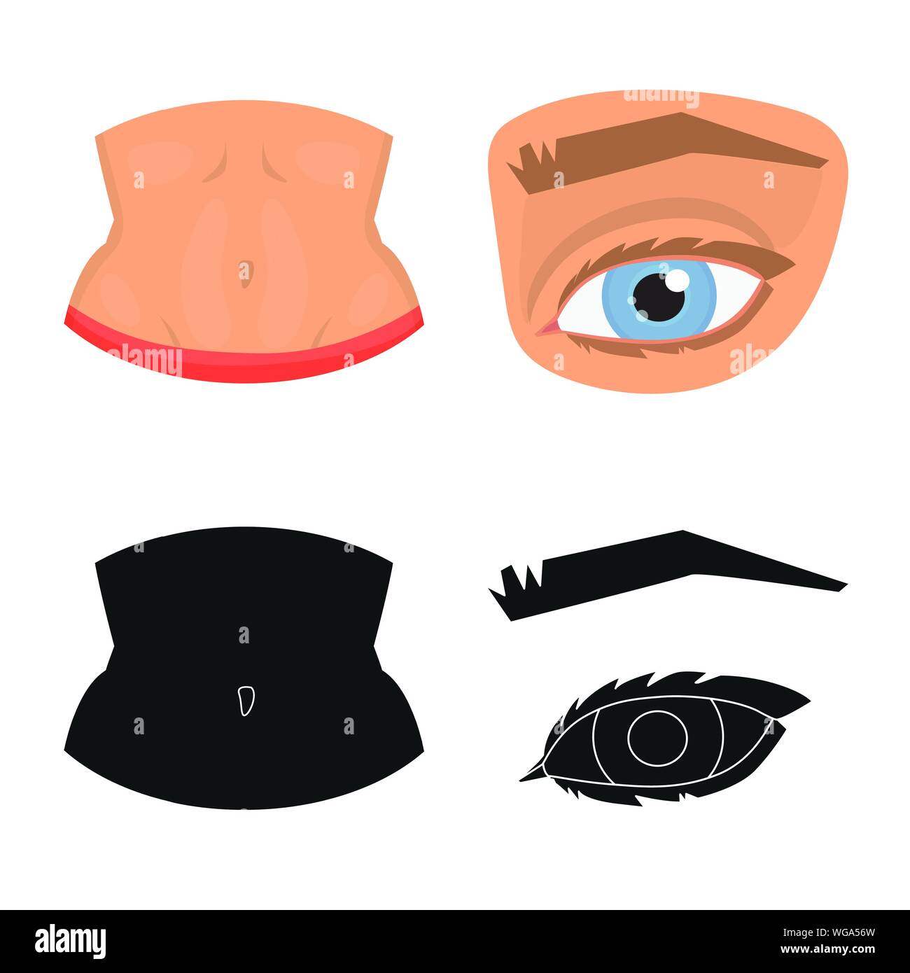 Isolated object of body and part symbol. Set of body and anatomy vector ...