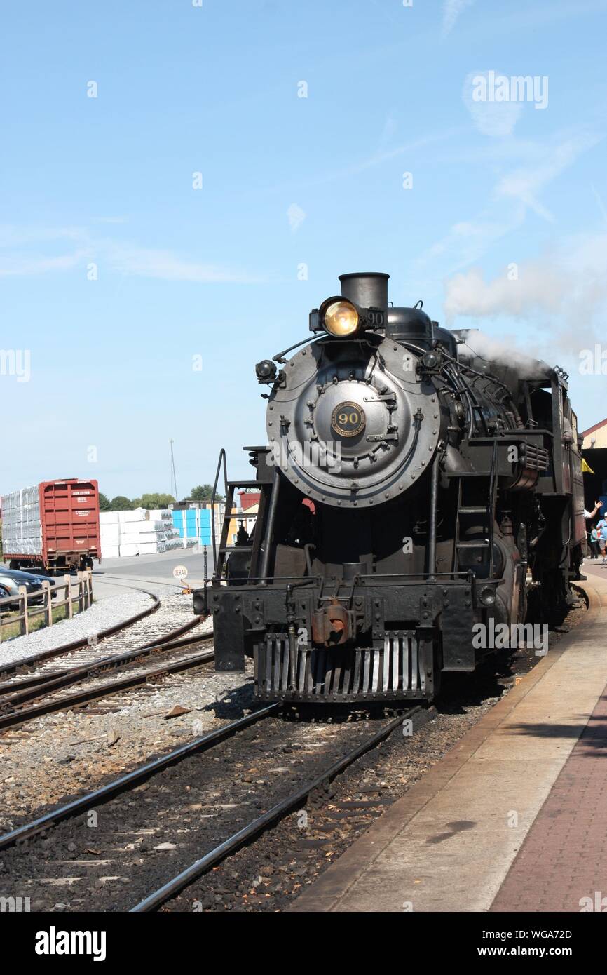Railway Vintage Steam loco USA Stock Photo