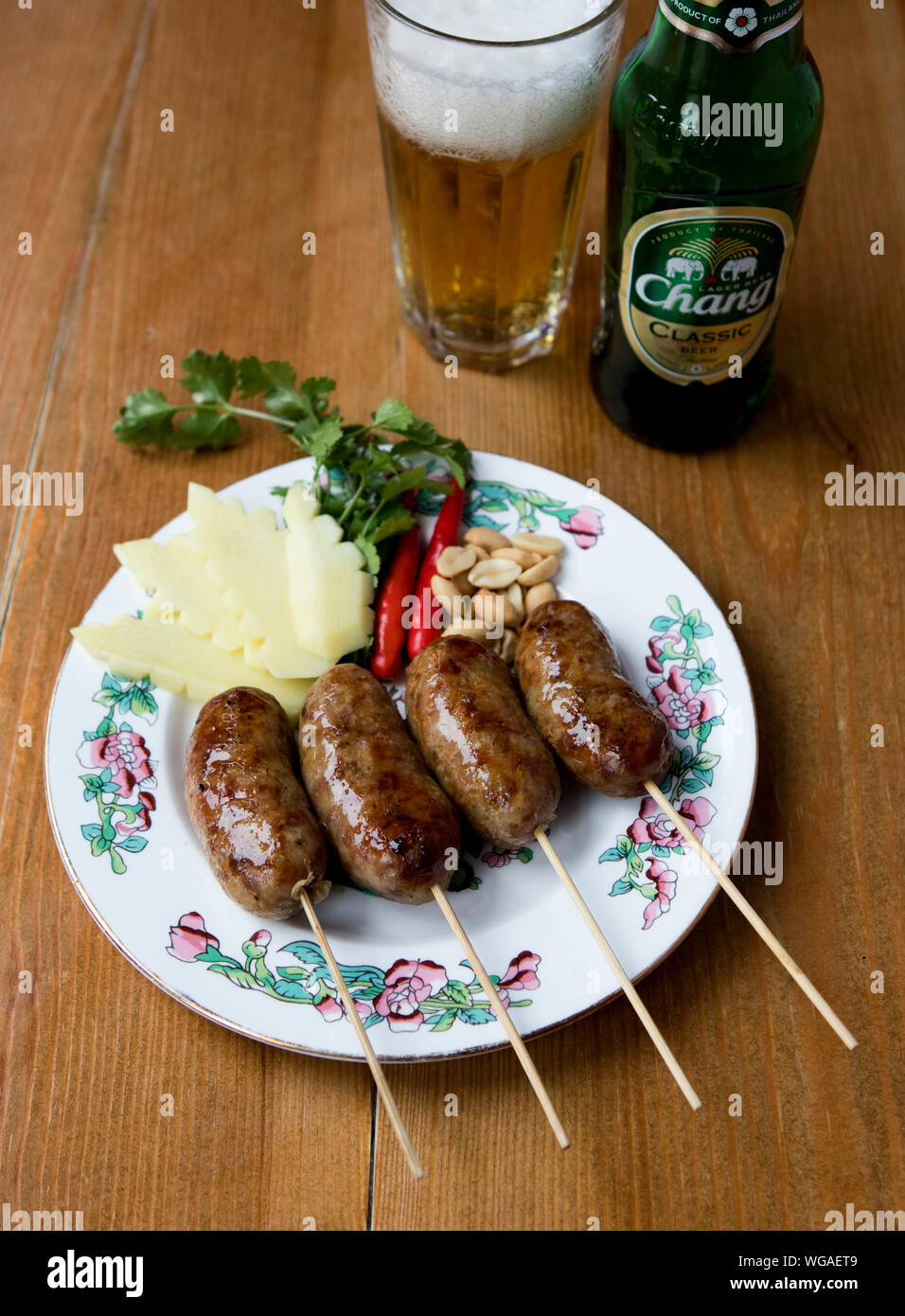 Isarn Sausages Stock Photo
