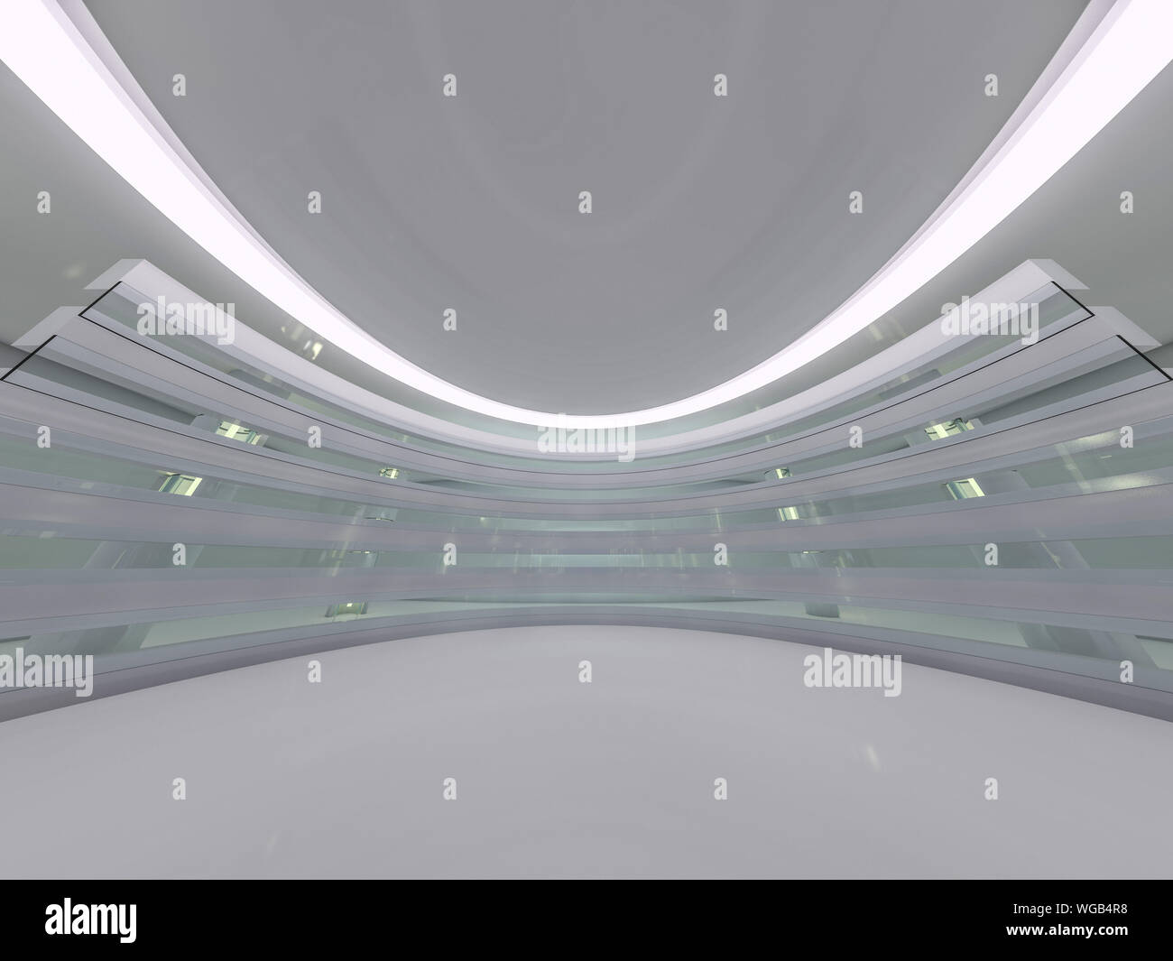 Abstract modern architecture background, empty open space interior. 3D ...