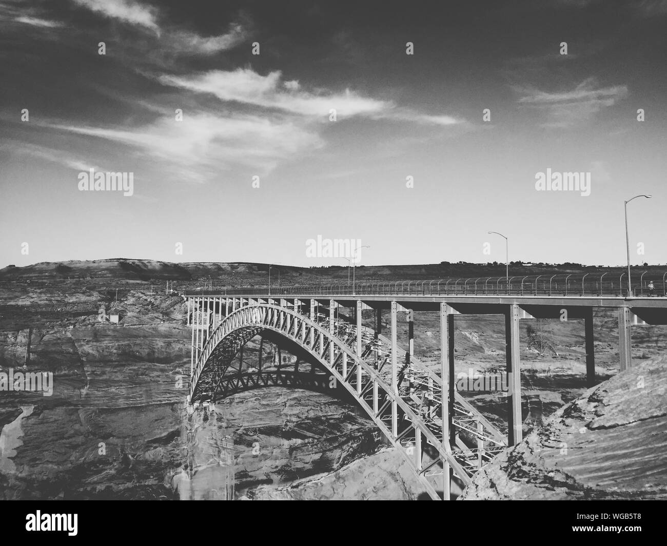 Glen Canyon Dam Bridge Against Sky Stock Photo