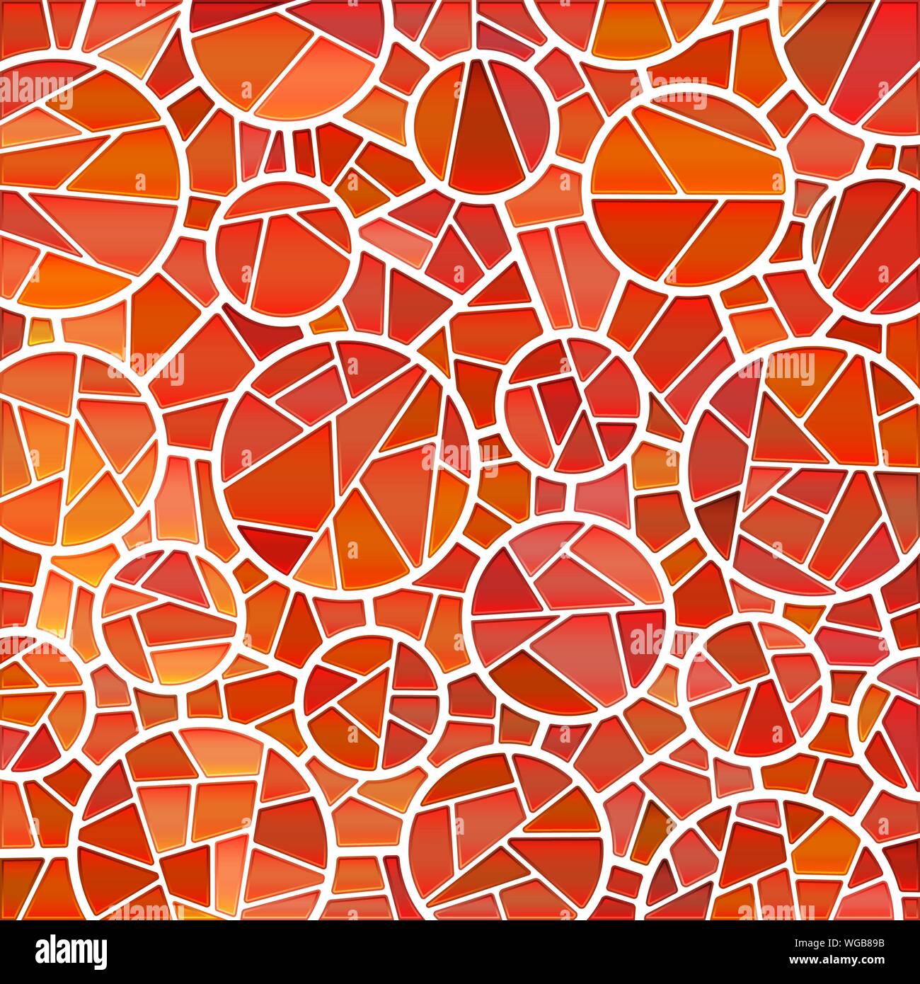 abstract vector stained-glass mosaic background - red circles Stock ...