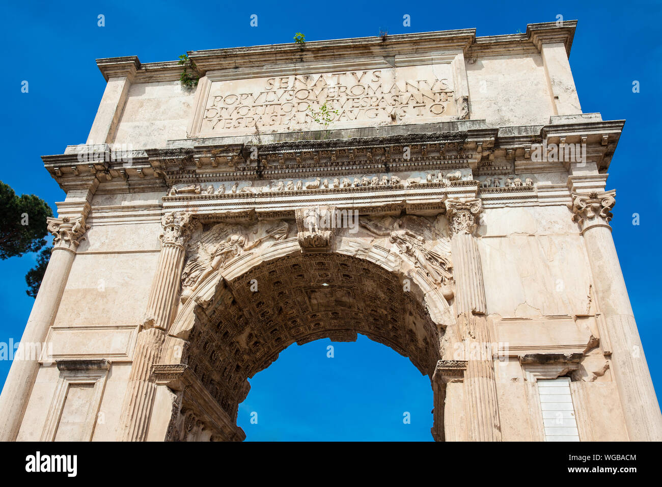 The Arch of Titus located on the Velian Hill in Rome Stock Photo Alamy