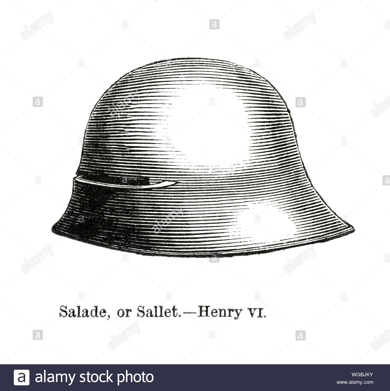 Salade or Sallet, Henry VI, vintage illustration from 1884 Stock Photo