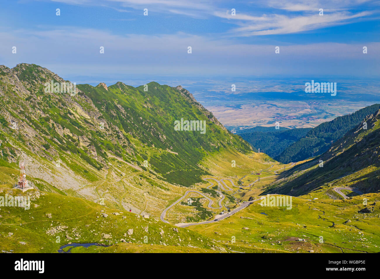 Aerial View Of Transfagarasan Road And Valley Scene In Romanian aerial-view-of-transfagarasan-road-and-valley-scene-in-romanian
