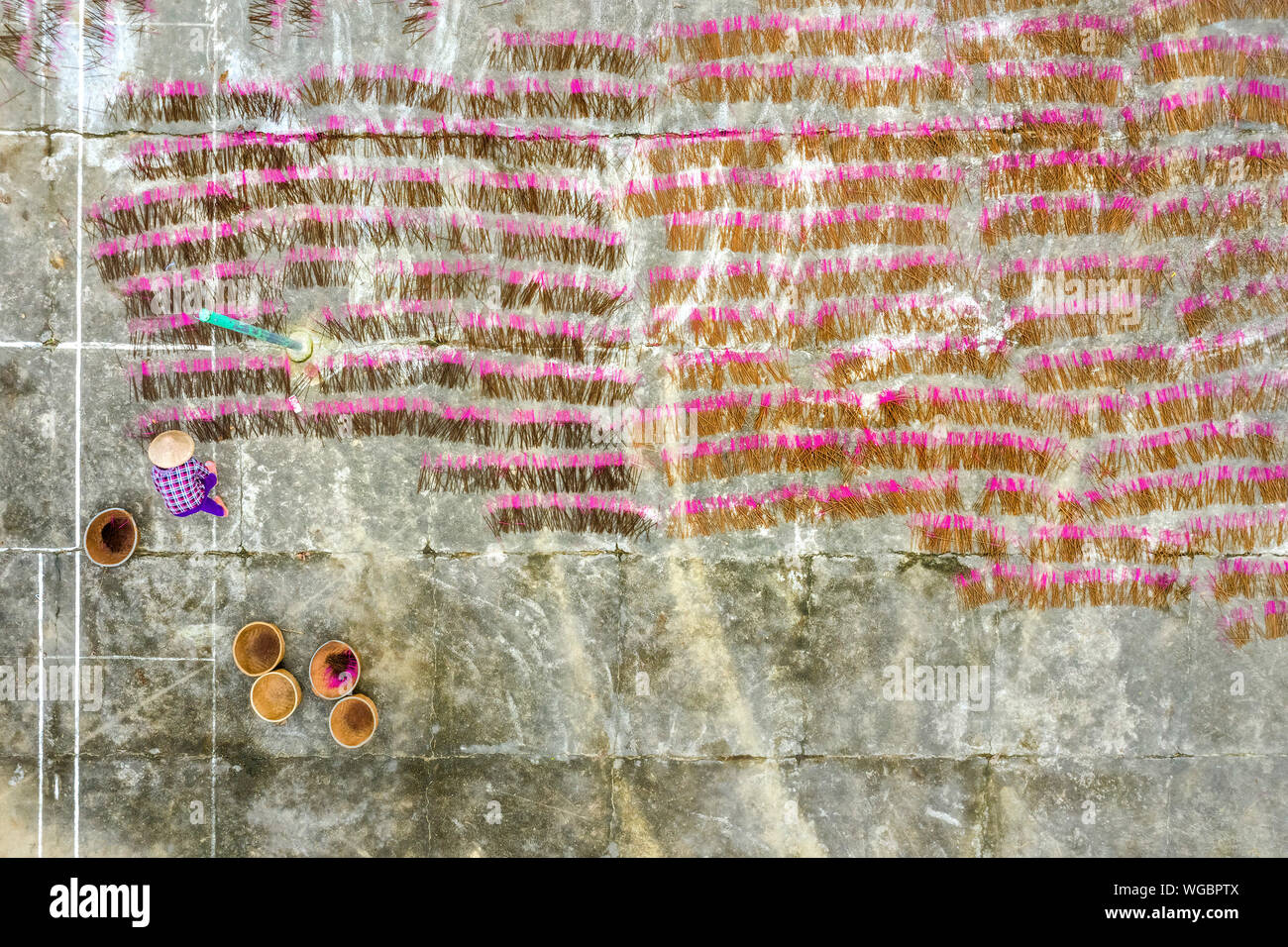 Thanh Tien traditional paper flower on Hue Citadel, Unesco World Heritage Site.The ancient capital of Hue, Vietnam Stock Photo