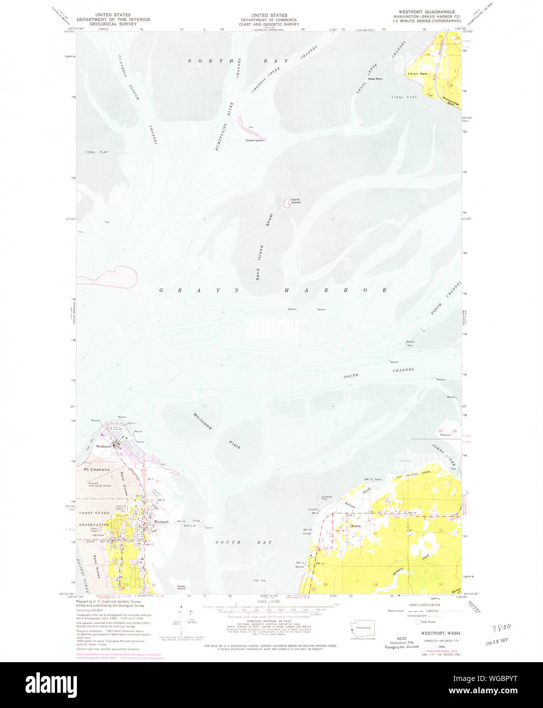 Historical Map of Westport, Washington - 1956