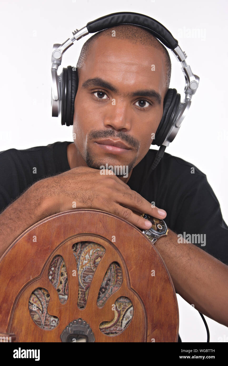Headphones old vintage radio on hi res stock photography and
