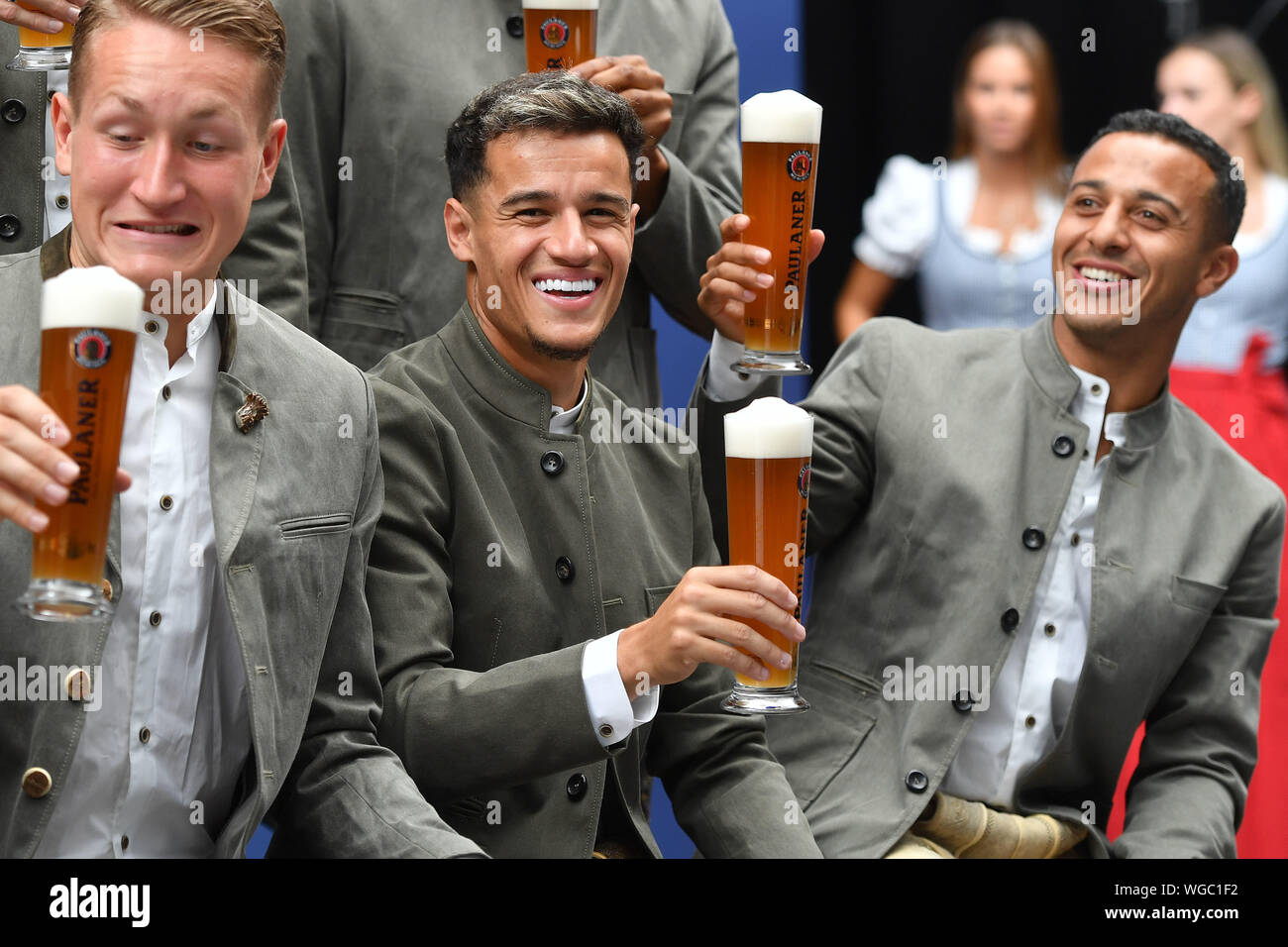 Munich Germany 01st Sep 2019 Philippe Coutinho Fc Bayern Munich Re Thiago Alcantara Fcb Left Ron