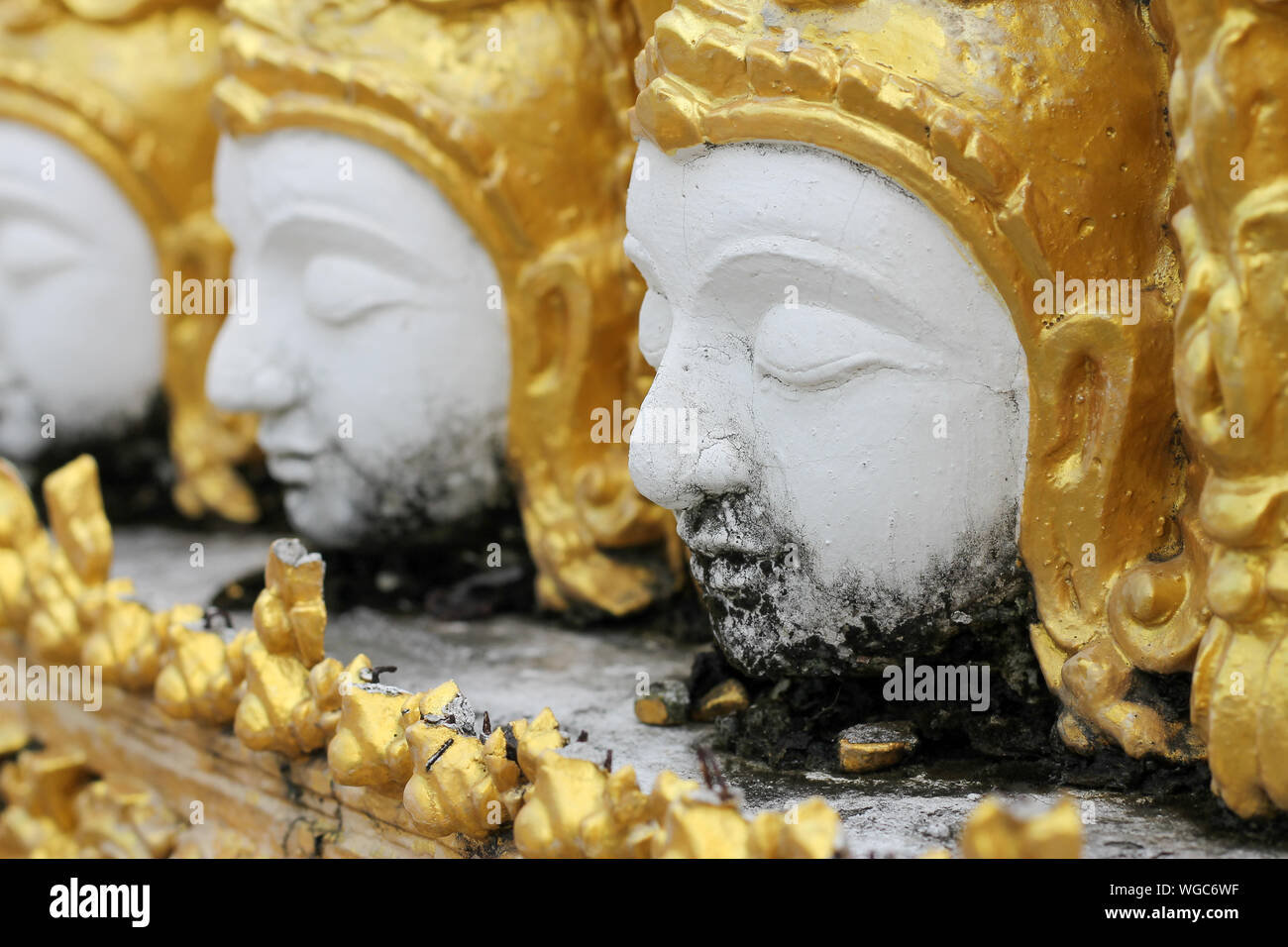 Stucco art in temples in Thailand Stock Photo