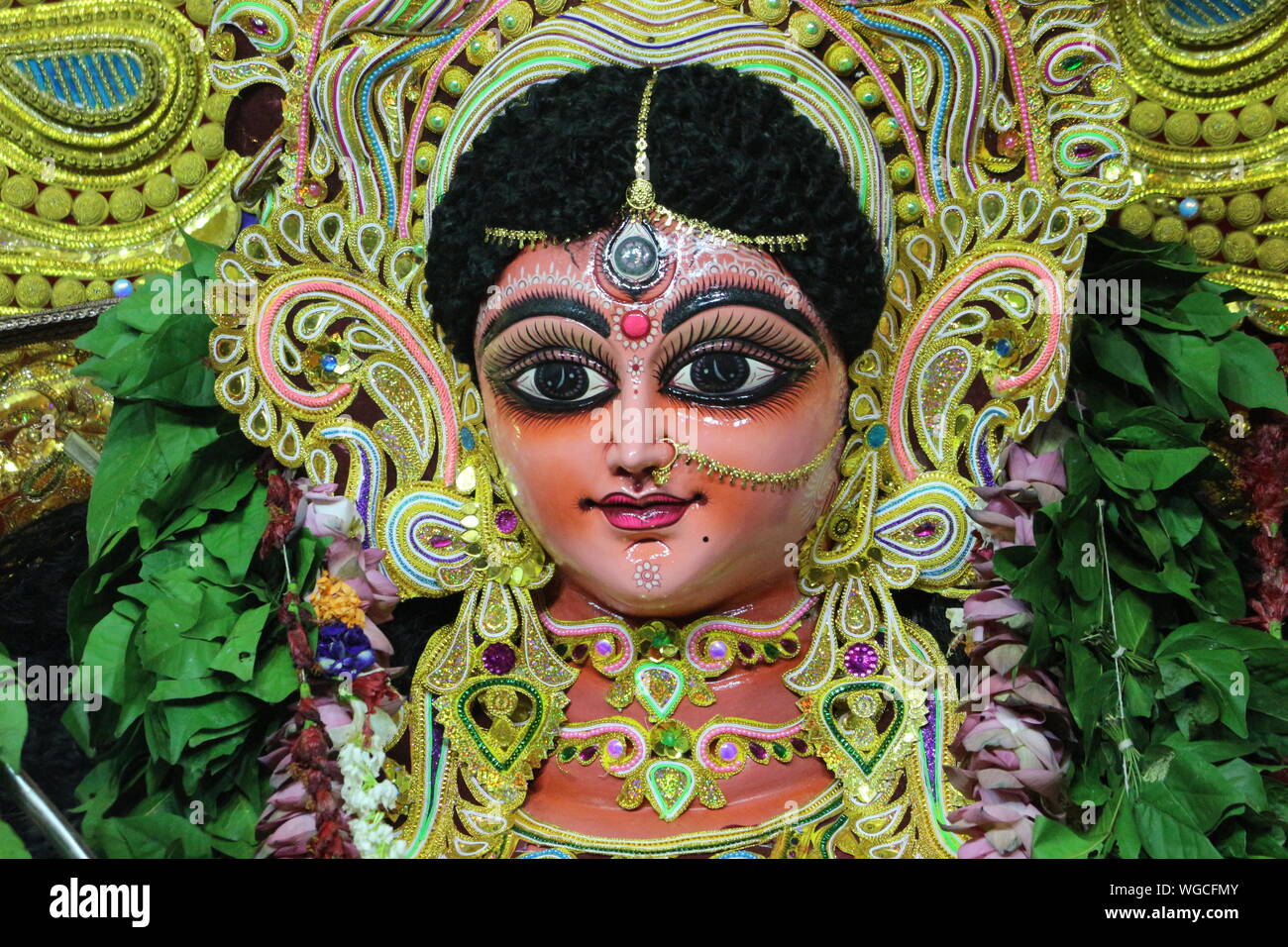 Close-up Of Goddess Durga Stock Photo - Alamy