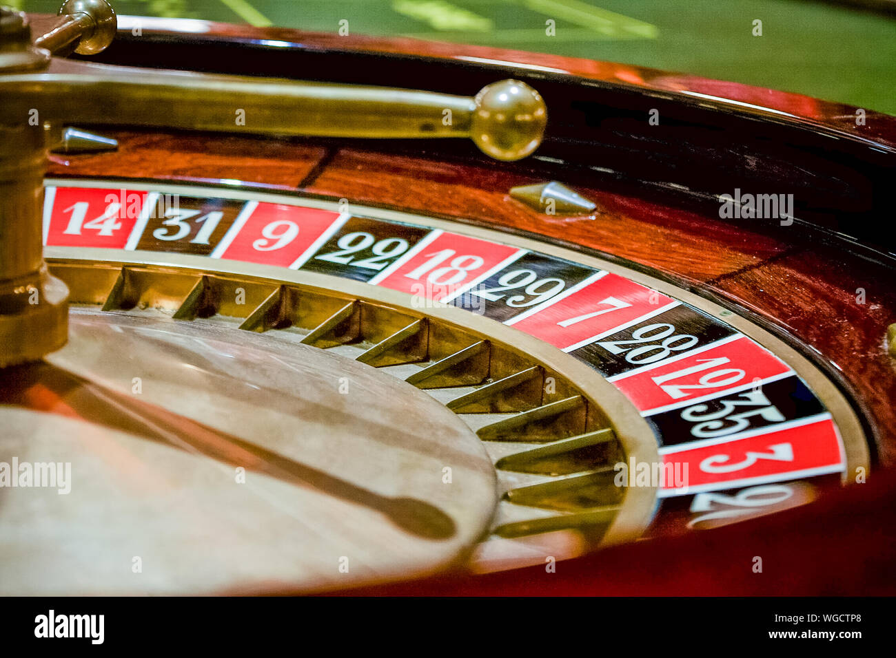 Close-up Of Roulette Wheel Stock Photo