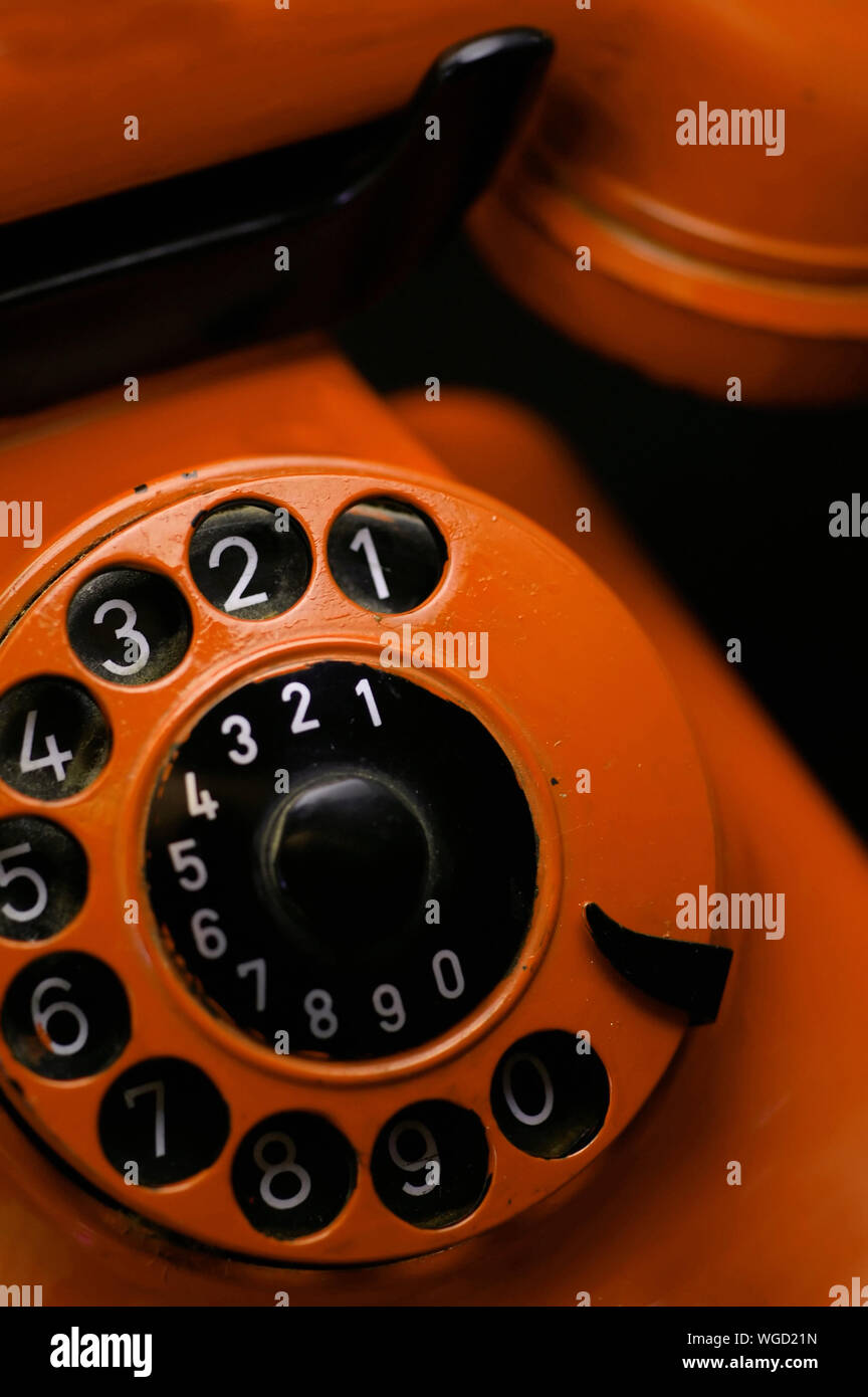 Close-up Of Rotary Phone Stock Photo