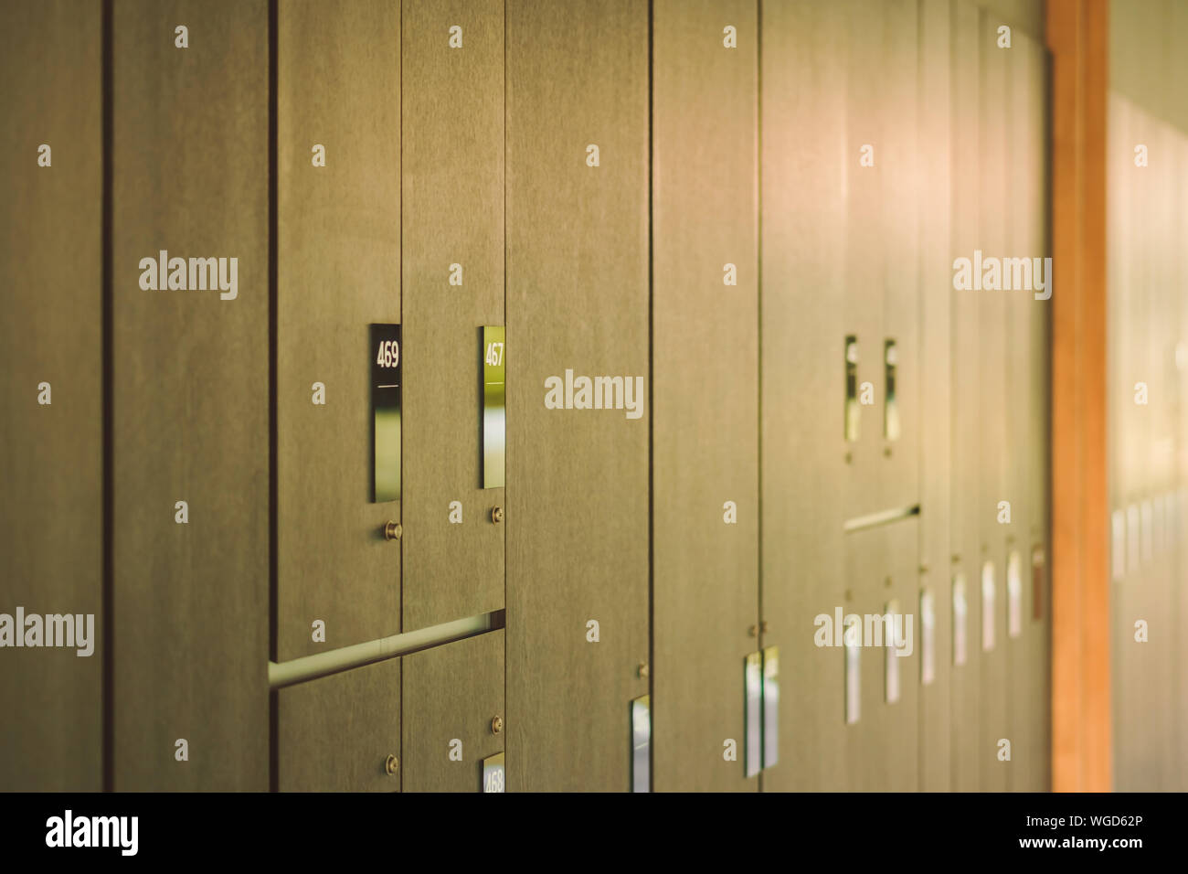 Lockers room for storing musical instruments in music schools Stock Photo Alamy