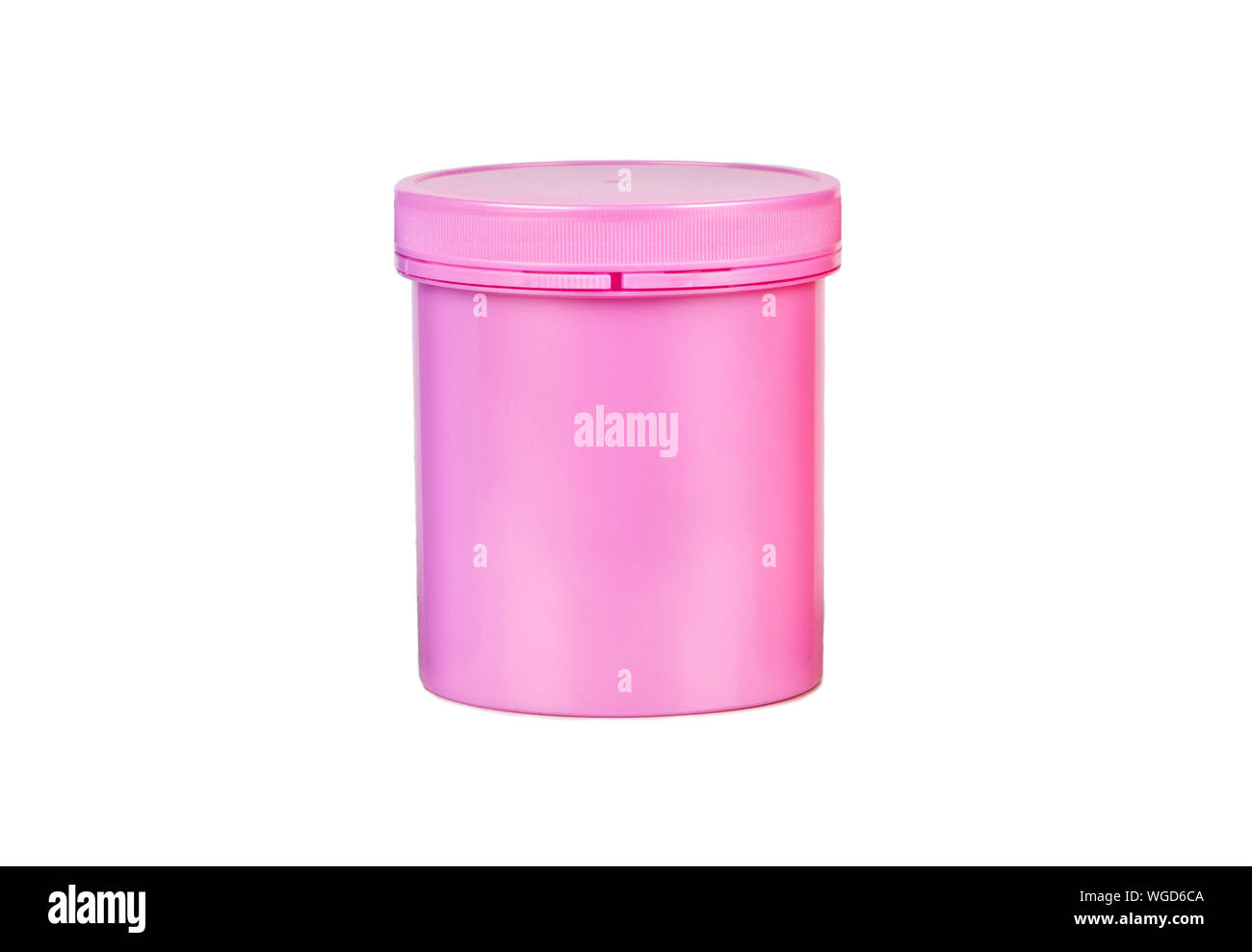 Pink plastic jar isolated on white background Stock Photo Alamy