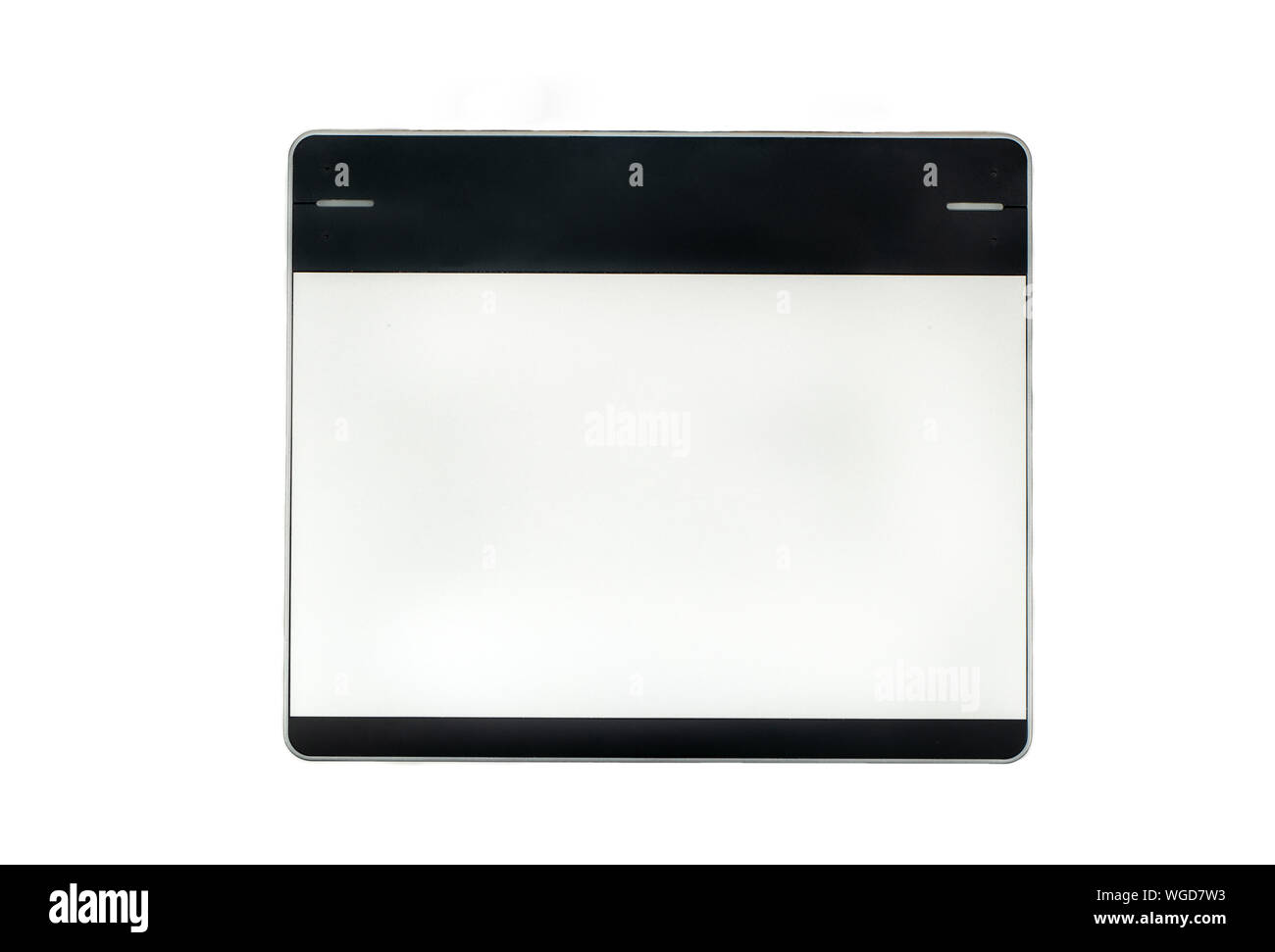 Small graphics tablet isolated on white background, top view Stock Photo
