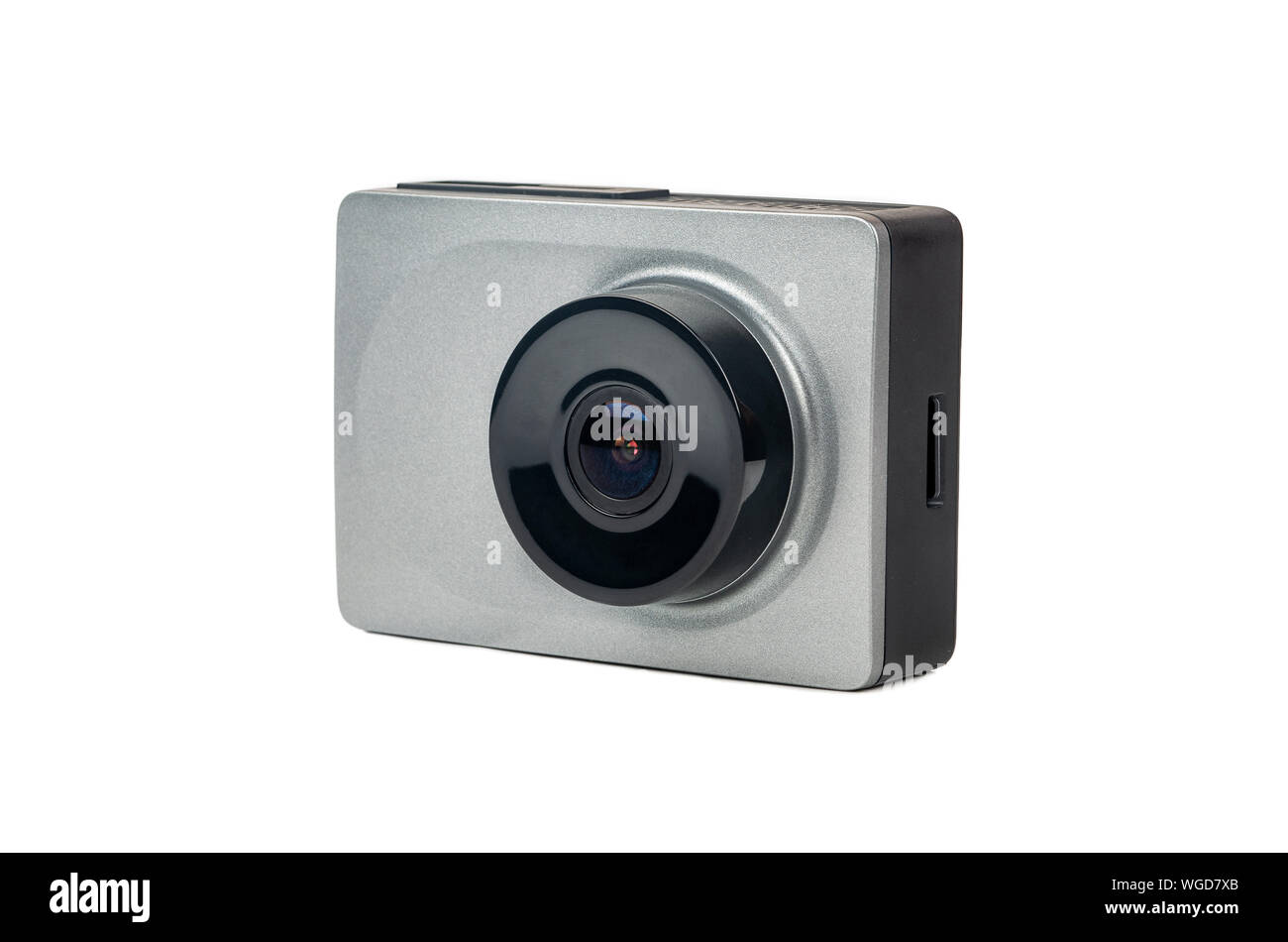 Grey car video recorder isolated on white background Stock Photo