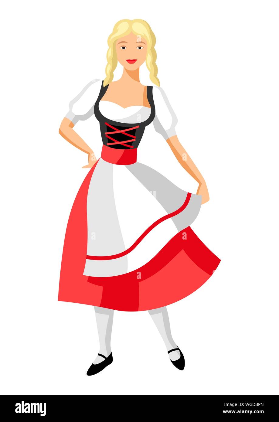 Girl in national costume of Germany. Illustration for Oktoberfest Stock  Vector Image & Art - Alamy