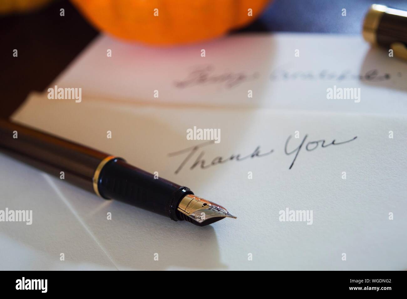 Thank You Writing Pen High Resolution Stock Photography and Images - Alamy
