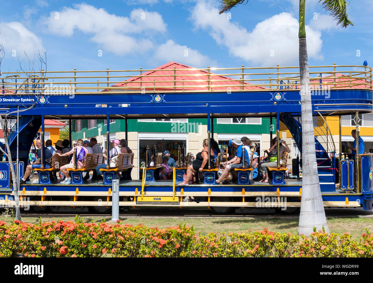Blue trolley bus aruba hires stock photography and images Alamy