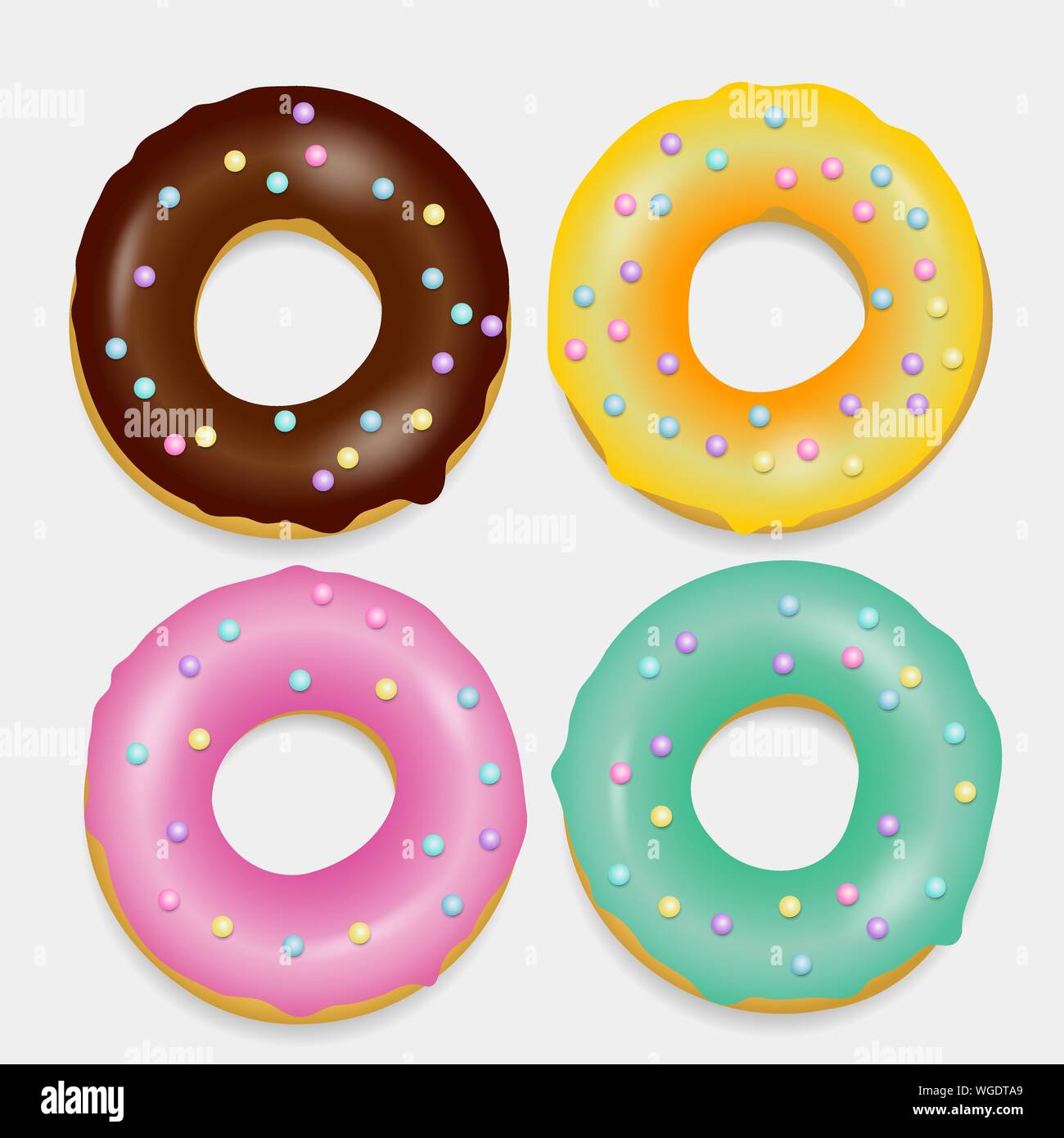 Donut set. Hand drawn bakery design pop art Stock Vector Image & Art ...