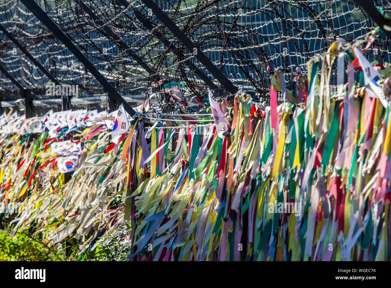 Barbed wire and ribbon hi-res stock photography and images - Alamy