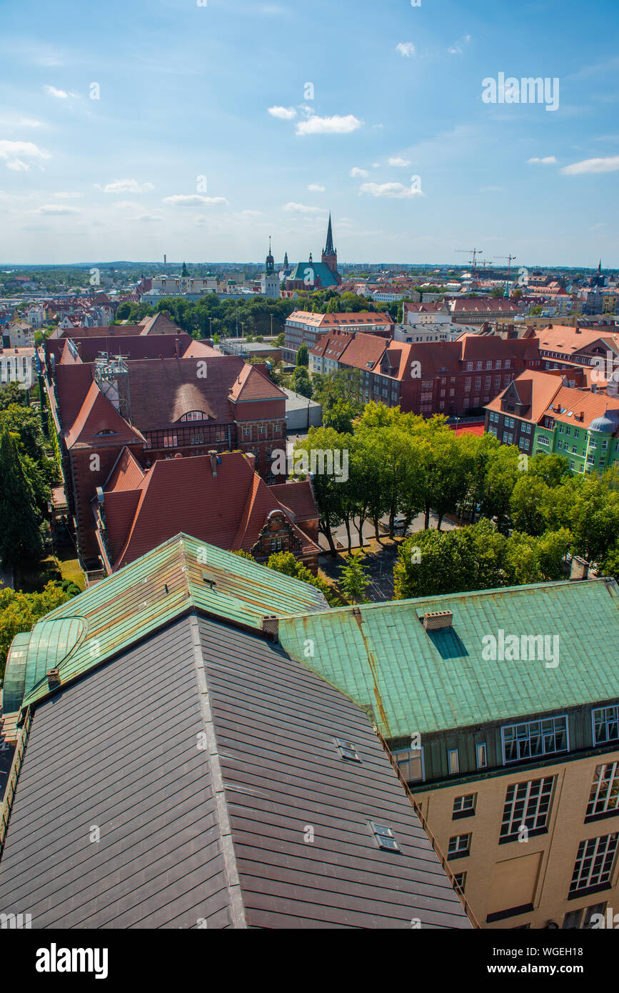 Old Twon view from high perspective. Szczecin. Poland. Historical city Stock Photo