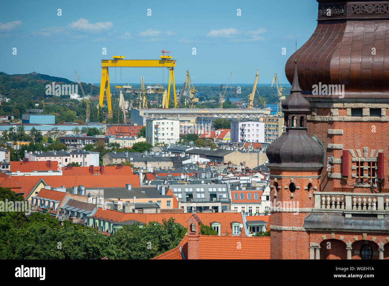 Old Twon view from high perspective. Szczecin. Poland. Historical city Stock Photo