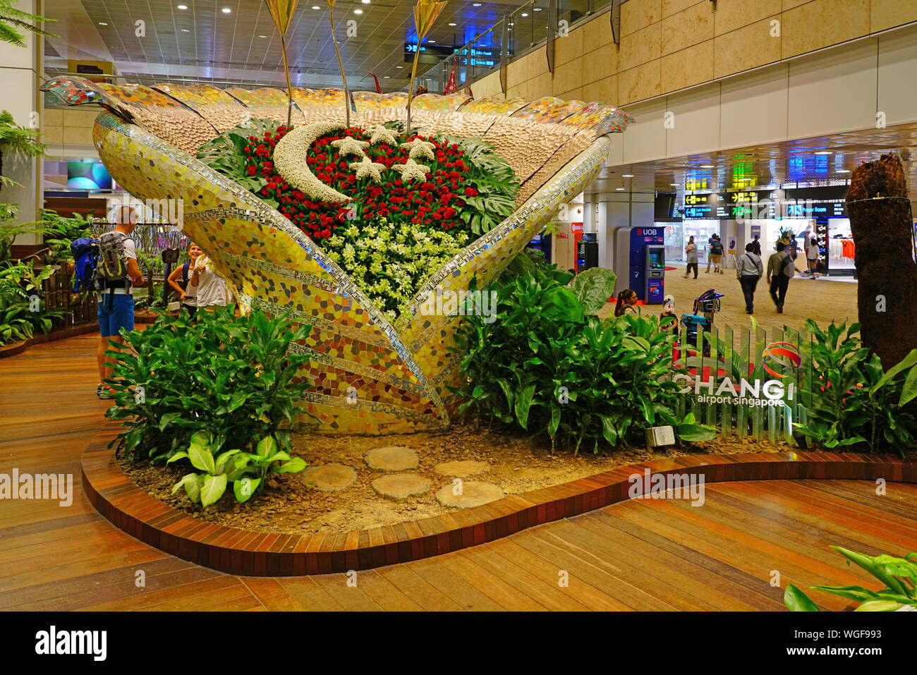 CHANGI, SINGAPORE 22 AUG 2019 View of fresh plants and flowers at the
