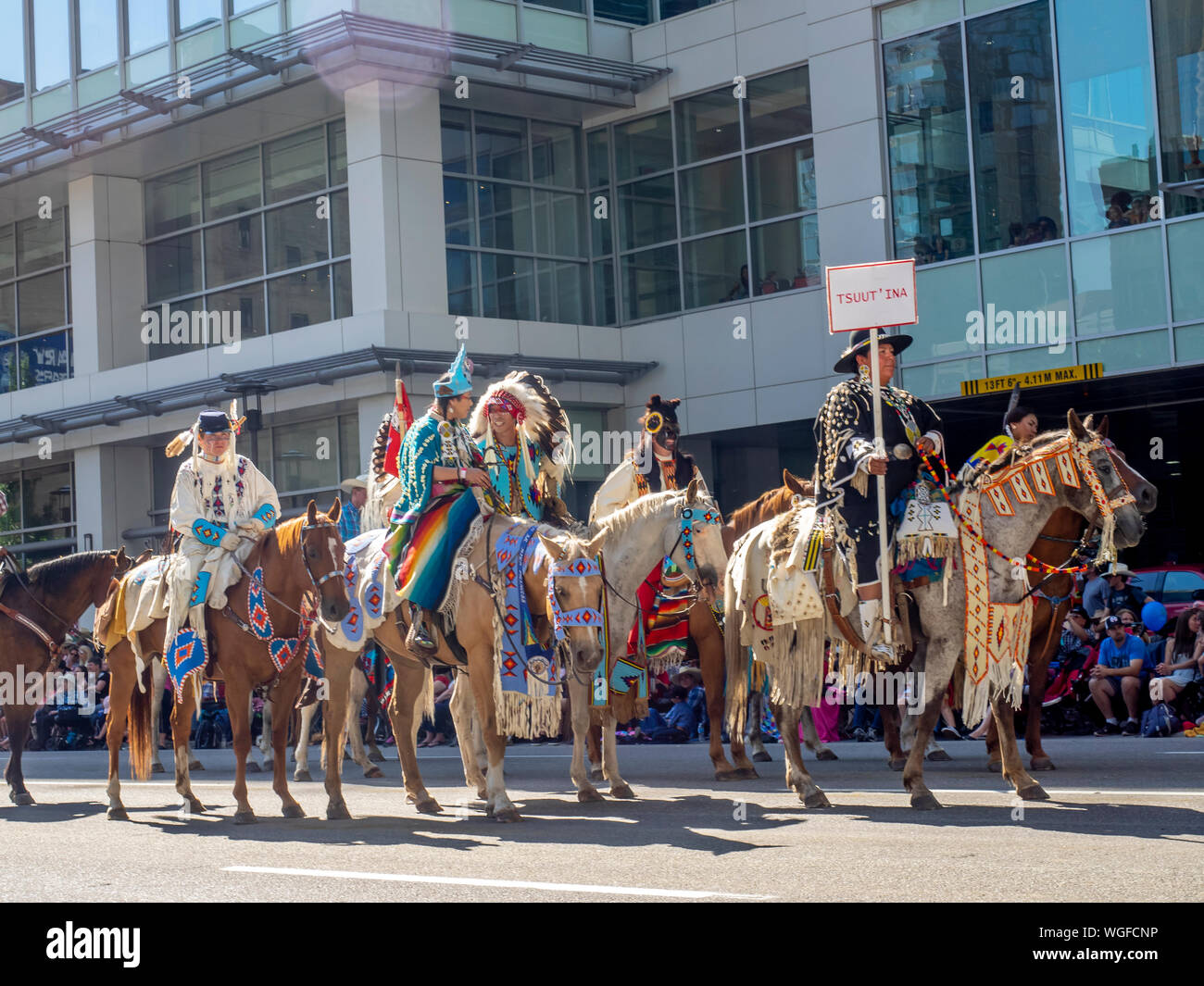 Sights and participants in the Calgary Stampede Parade, in Calgary
