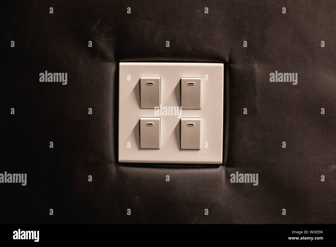 Close-up Of Switches On Fabric Stock Photo