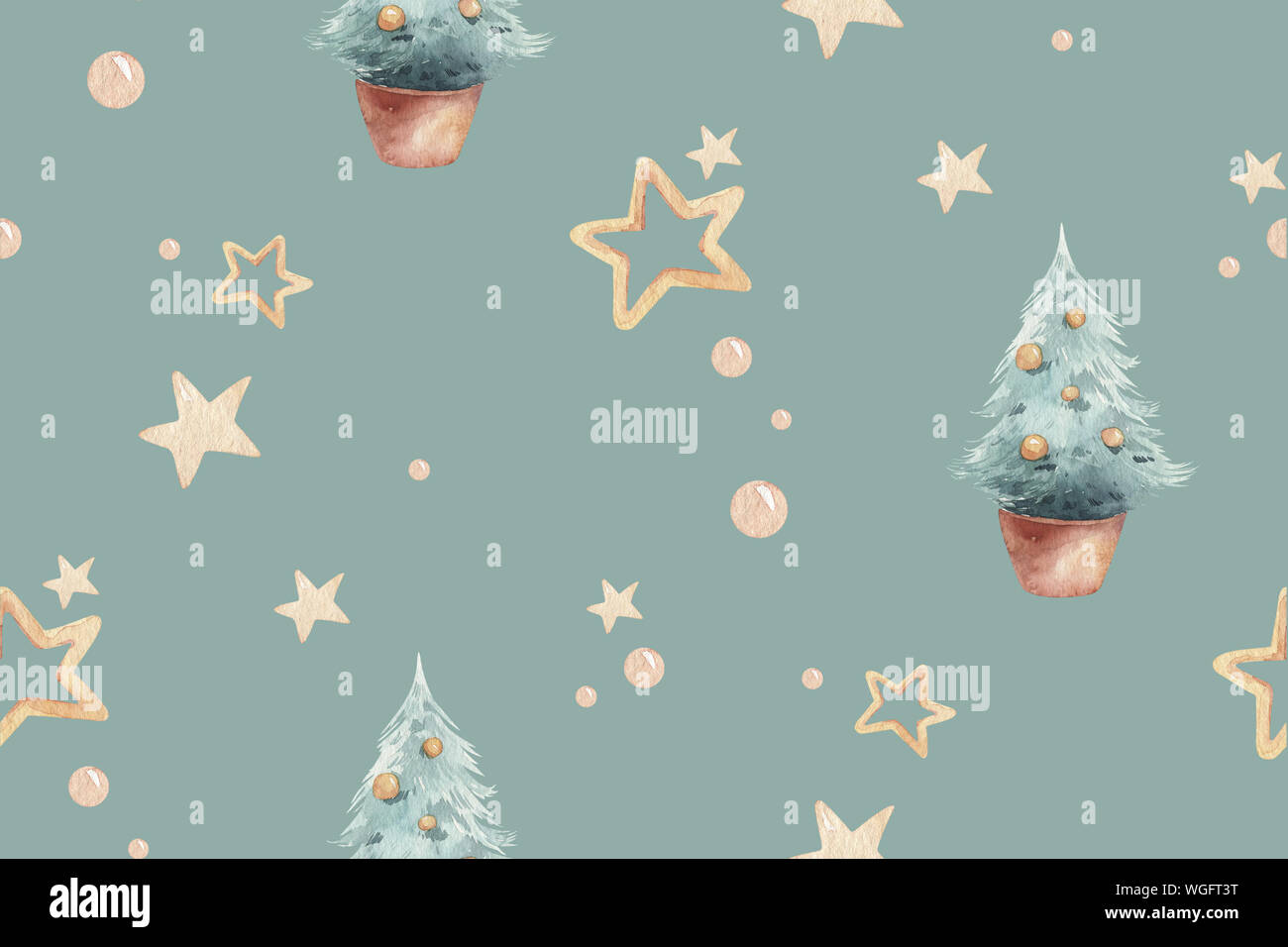 Winter merry christmas seamless nature xmas pattern with cones branch ...