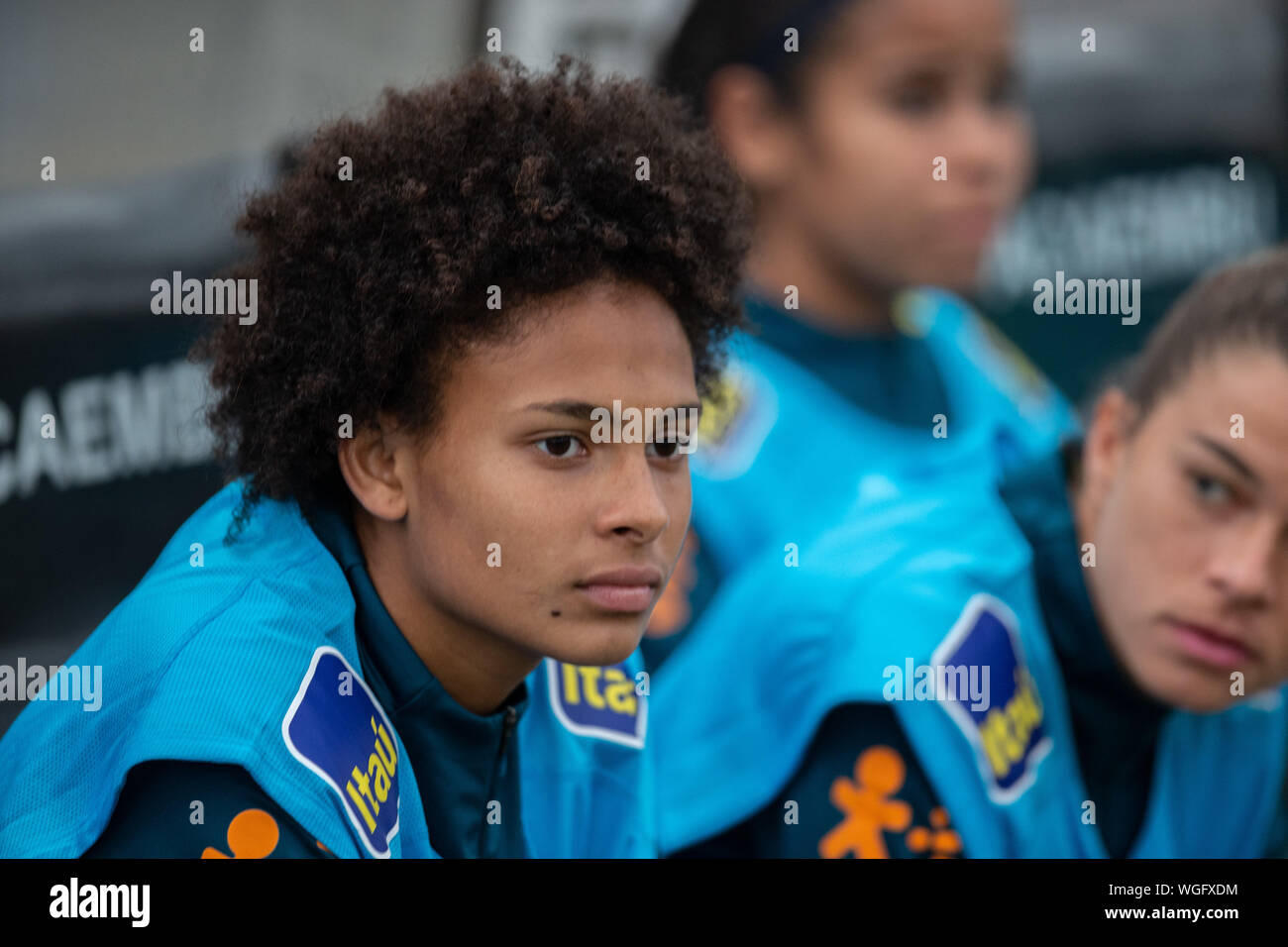 SÃO PAULO, SP - 01.09.2019: BRAZIL X CHILE - Yaya from Sao Paulo at the start of the match. Uber Women'scer Cup Cup - Brazil and Chile women's soccea teams will play in the finf the tournament on Sunday aay afternoon, September 1, 2019, at Paca Stadium, in, in São Paulo. (Photo: Van Campos/Fotoarena) Stock Photo