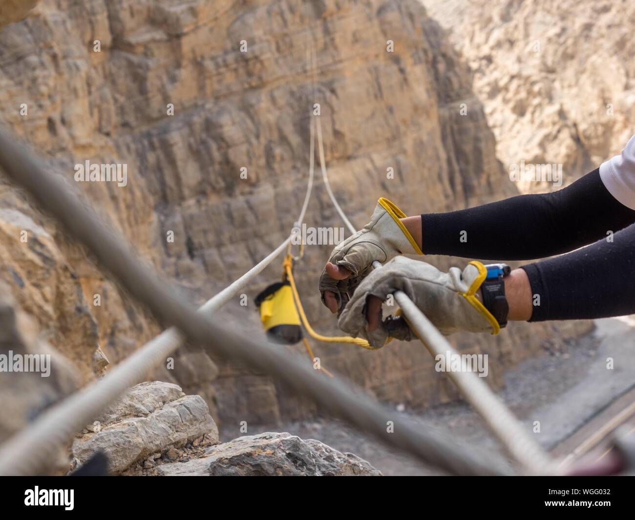 Climbing slacklining hires stock photography and images Alamy