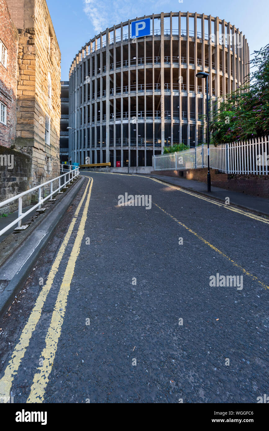 1960's concrete architecture Manors Multi Story Car Park - Newcastle Upon Tyne Stock Photo