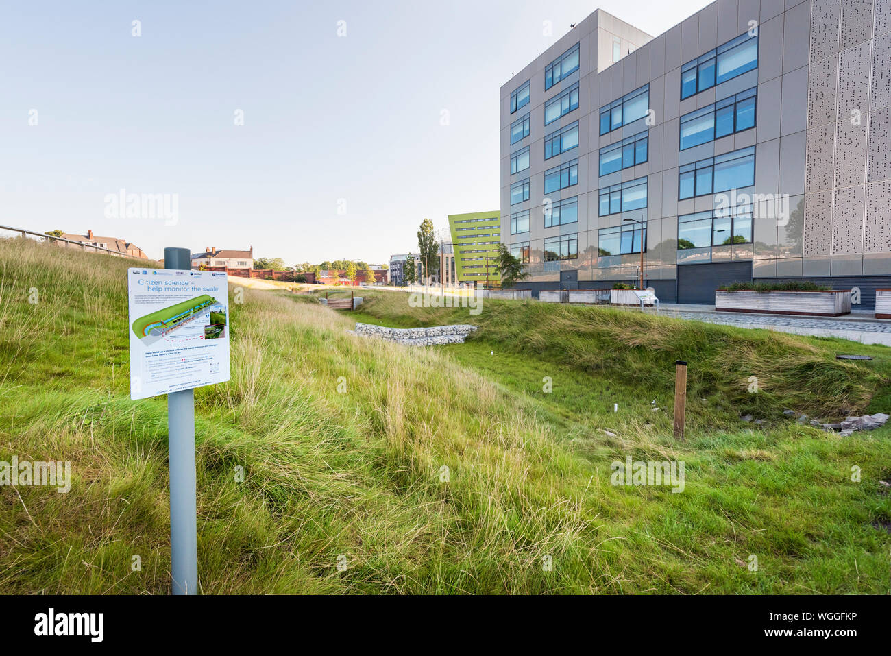 The Swale part of the National Green Infrastructure Facility at Newcastle Helix  Science City in Newcastle upon Tyne  built by Newcastle University Stock Photo