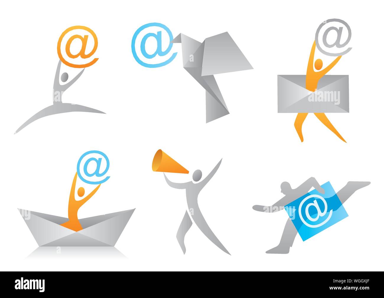 Web kontakt email icons.Isolated on white background. Vector available. Stock Vector
