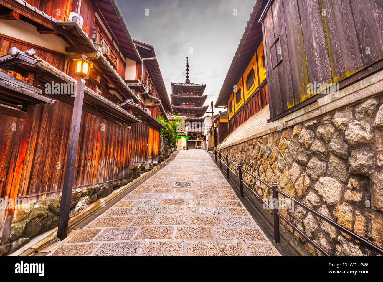 Kyoto, Japan old streets of historic Higashiyama district at twilight Stock  Photo - Alamy