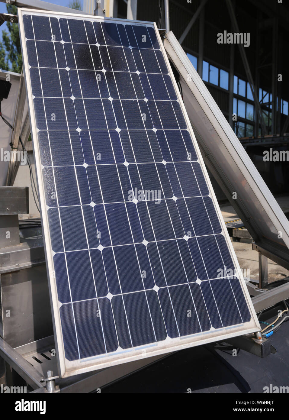 Dobczyce. Lesser Poland (Malopolska). Poland. Solar panel, a power source for meteo buoy. Stock Photo