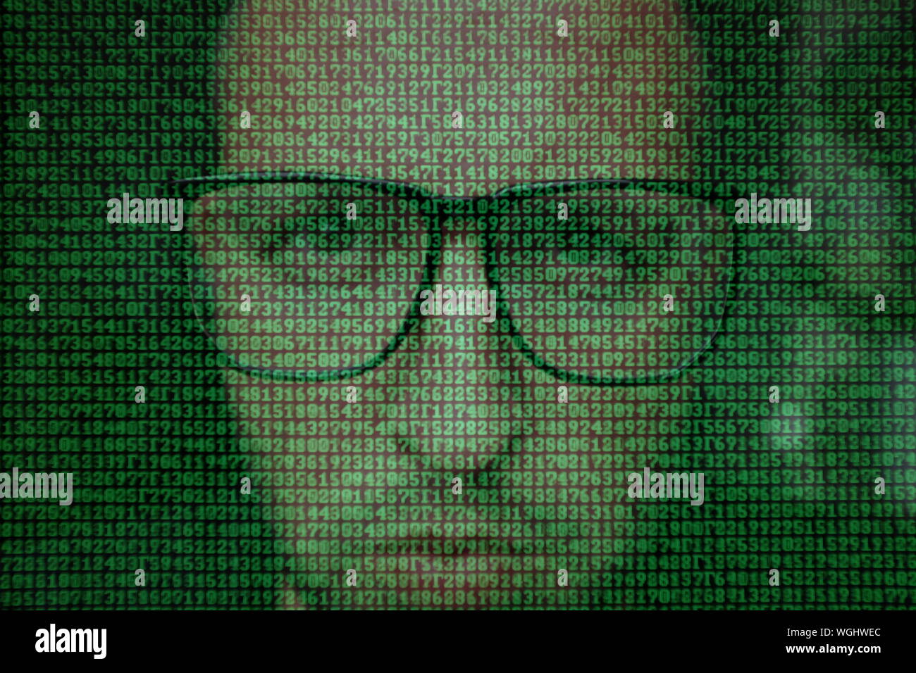 Digital Composite Image Of Man And Computer Coding Stock Photo