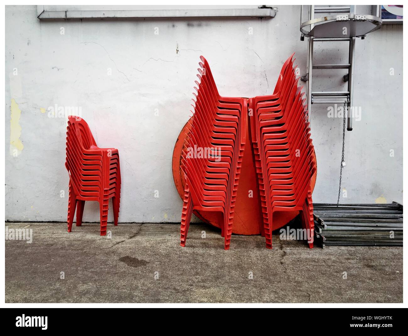 Stack of red chairs hires stock photography and images Alamy