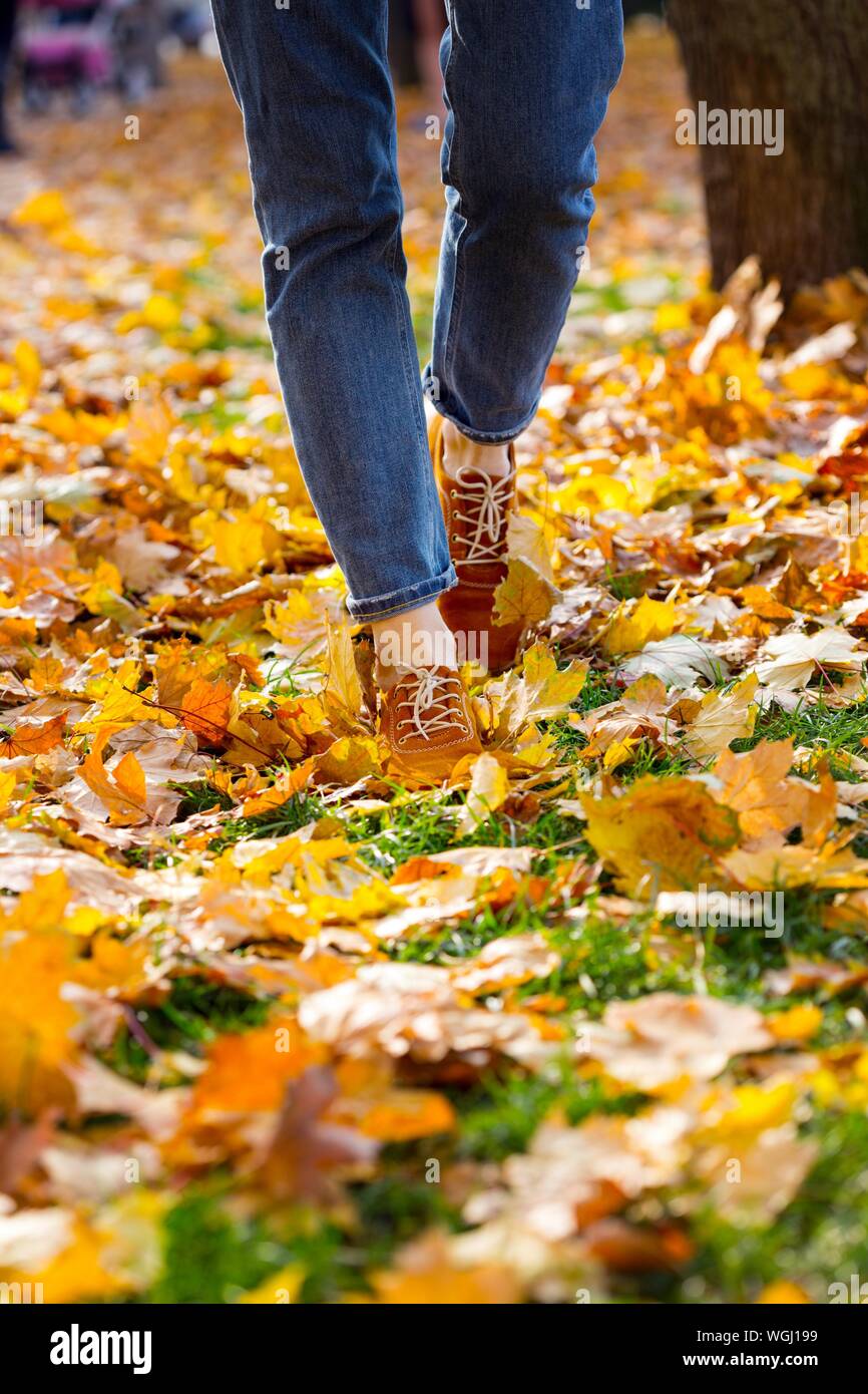 Women walking autumn shoes hi-res stock photography and images - Alamy